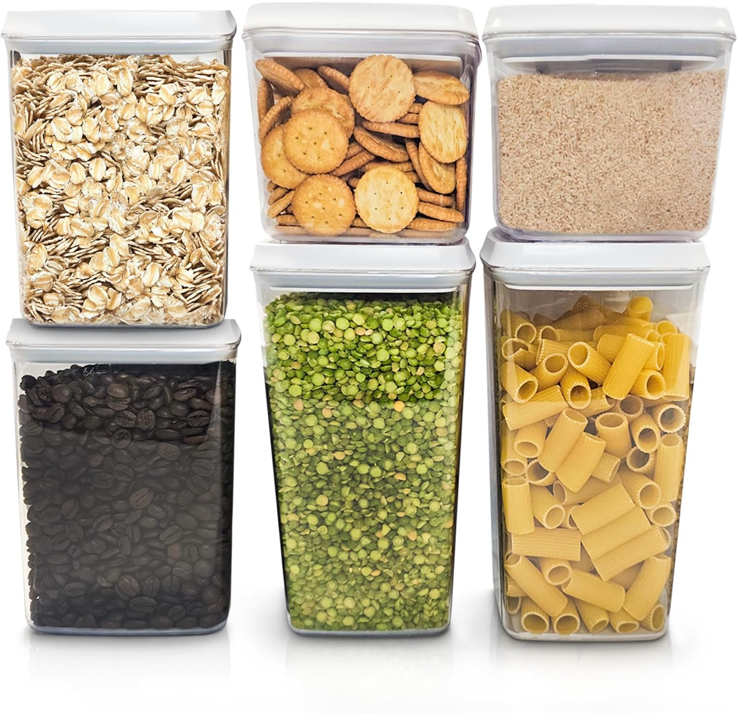 Banksia Lane&reg; Pop Top Airtight Containers - Set of 6, 2X 1200Ml, 2X 2000Ml, 2X 2700Ml Pantry Storage Containers with Push Top Lids - Airtight Food Storage Containers for Kitchen Organisation image number 2