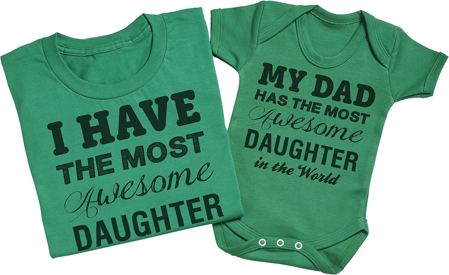 Most Awesome Daughter - Matching Father Baby Gift Set - Mens T Shirt & Baby Bodysuit - Grey - Xx-Large & 12-18 Months image number 5