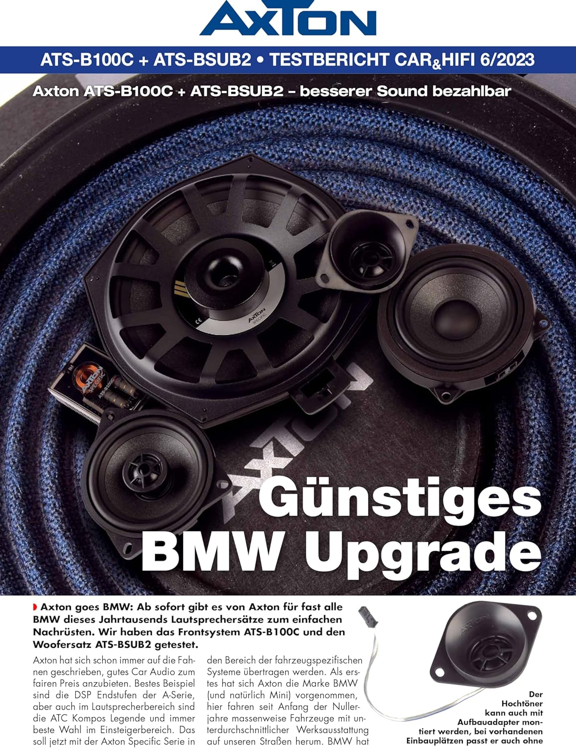 AXTON ATS-BSUB2 - Power 8" / 20Cm Car Underseat Subwoofer Compatible with BMW and Mini Vehicles, Plug & Play Underseat Bass with 2 Ohm Voice Coil, 150W RMS, 1 Pair image number 3