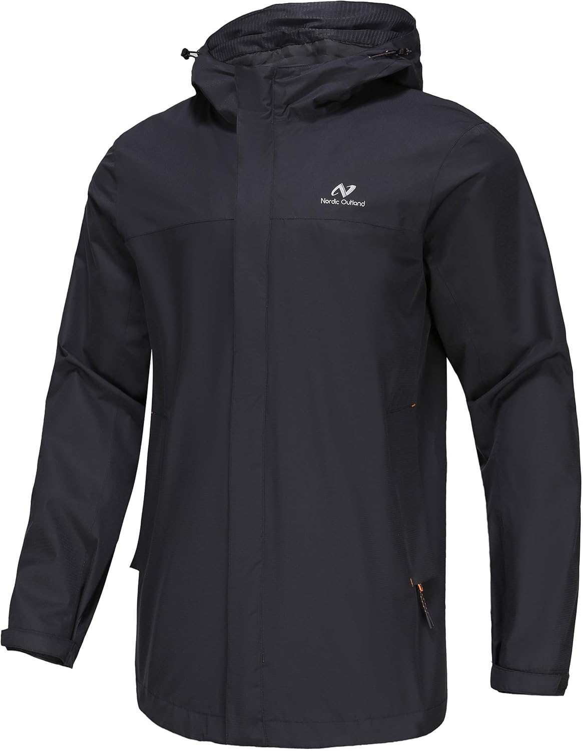 NORDIC OUTLAND Mens Ultra Lightweight Hooded Waterproof Rain Jacket Breathable Raincoat Shell for Hiking Fishing Walking Dogs image number 2