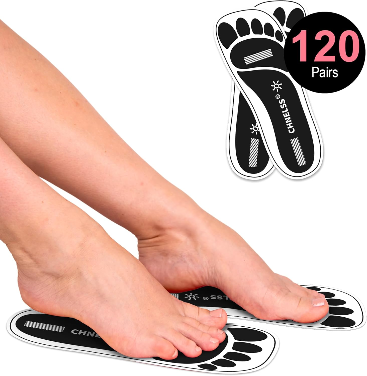 Black 120Pairs(240Feet)Disposable Spray Tanning Feet Pads for Hygienic Foot Protectors,Comfortable & Hygienic Spray Tan Pads Feet-Specifically for the Spray Tanning Industry or Salon,One Size-Non Slip