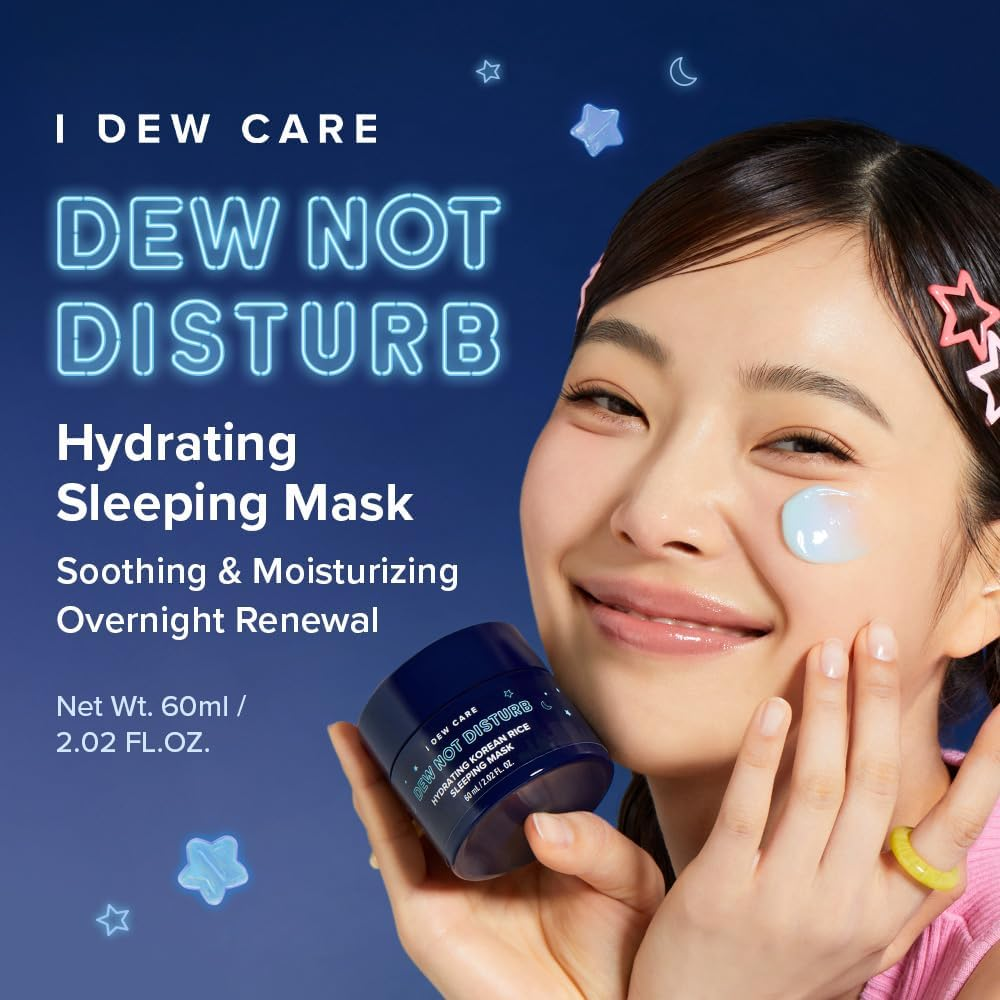 I DEW CARE Night Sleeping Mask - Dew Not Disturb | Hydrating Overnight Mask for Dewy, Radiant Skin, Korean Skincare for Intense Moisture & Fresh Glow - 2. Resting Bliss Face image number 6