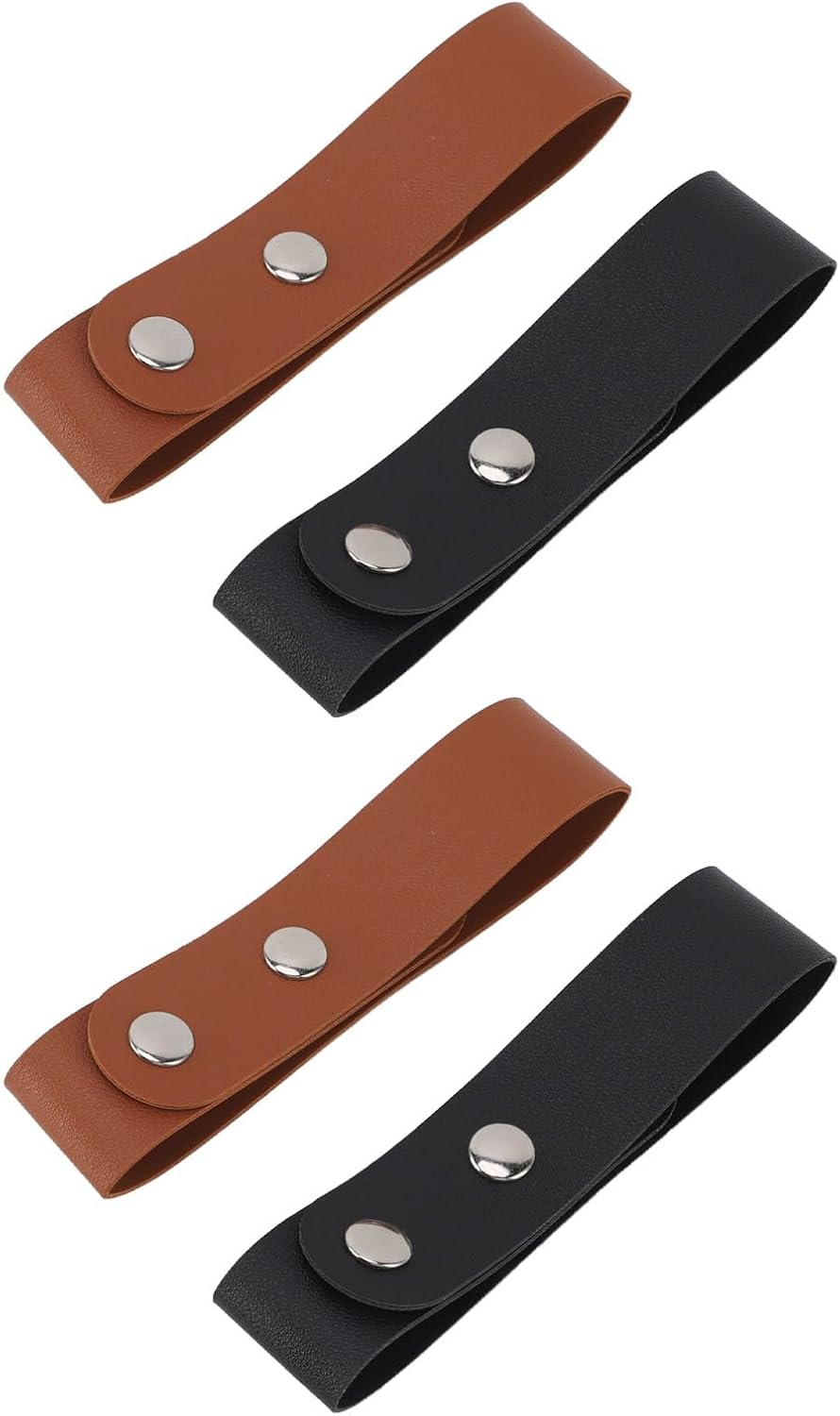 4Pcs Leather Whip Holster in Black and Brown Color Handmade Whips Holder Ideal for Horse Riding Whips Crops with Pu Leather and Metal Buckle image number 2