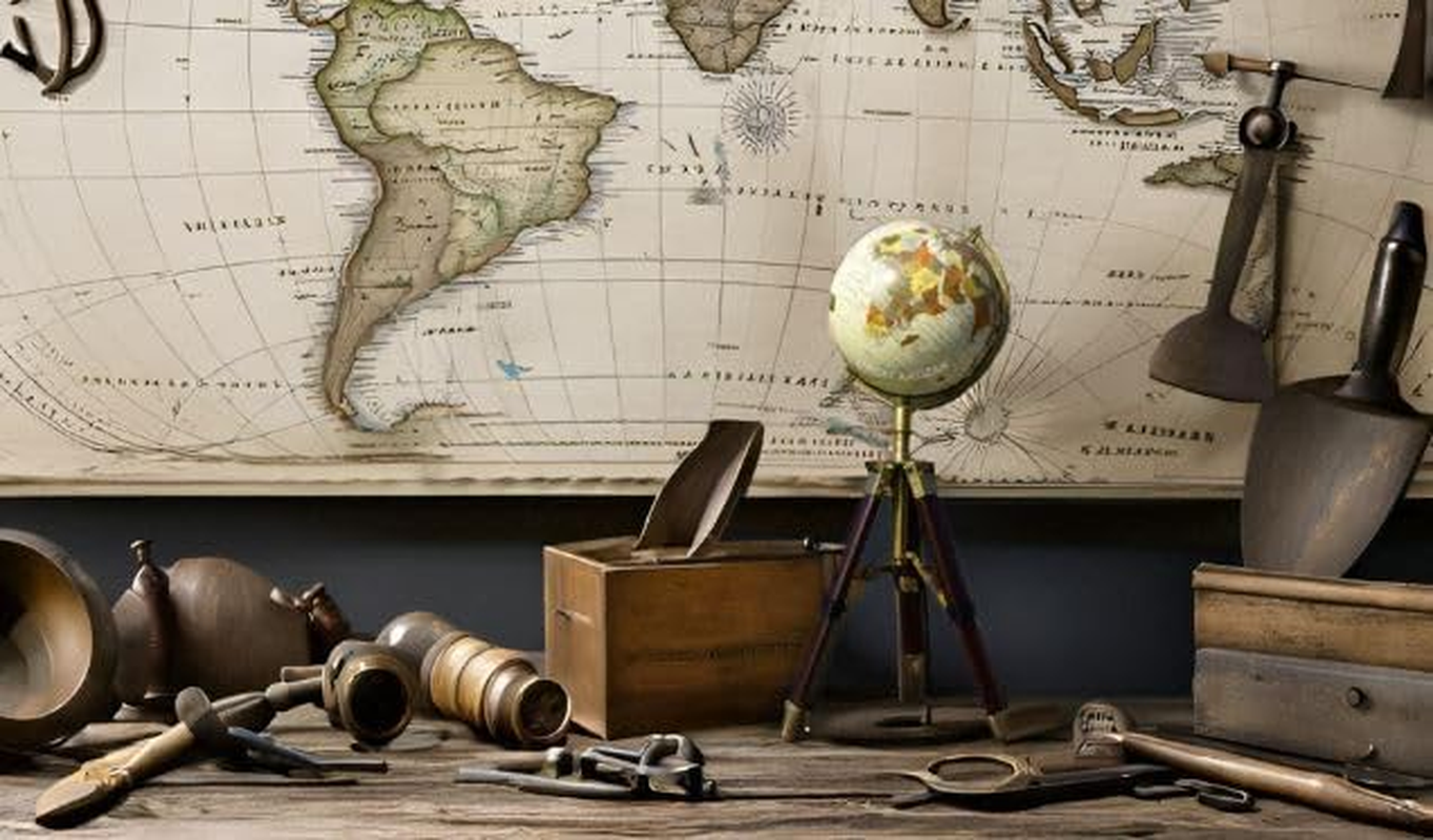 34 Inches Tall Antique World Globe with Tripod Stand. Vintage Look Tripod World Globe for Learning & Decorations with Free Magnafying Glass. image number 3