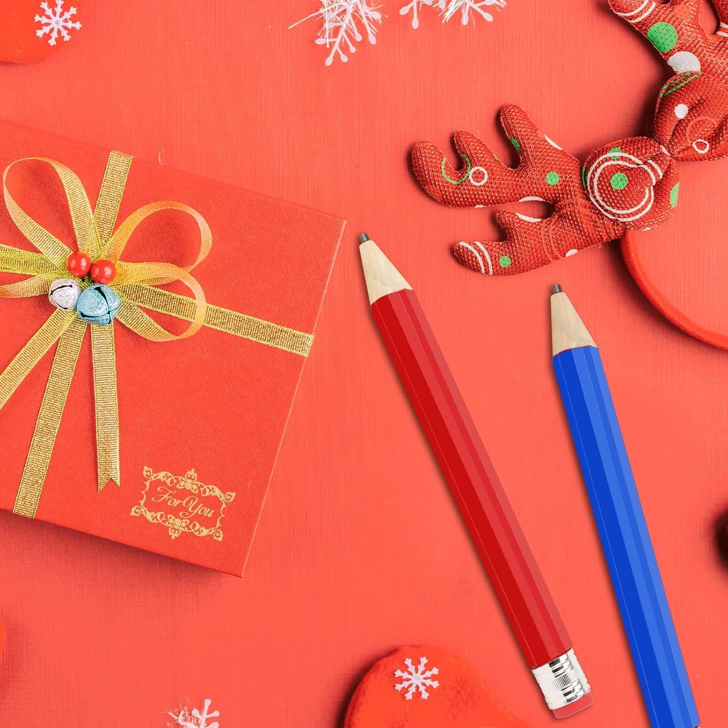 2 PCS Wooden Jumbo Pencils, Really Big Pencil, Super Giant Pencil - Writable & Erasable (Surprise Random Color) image number 6