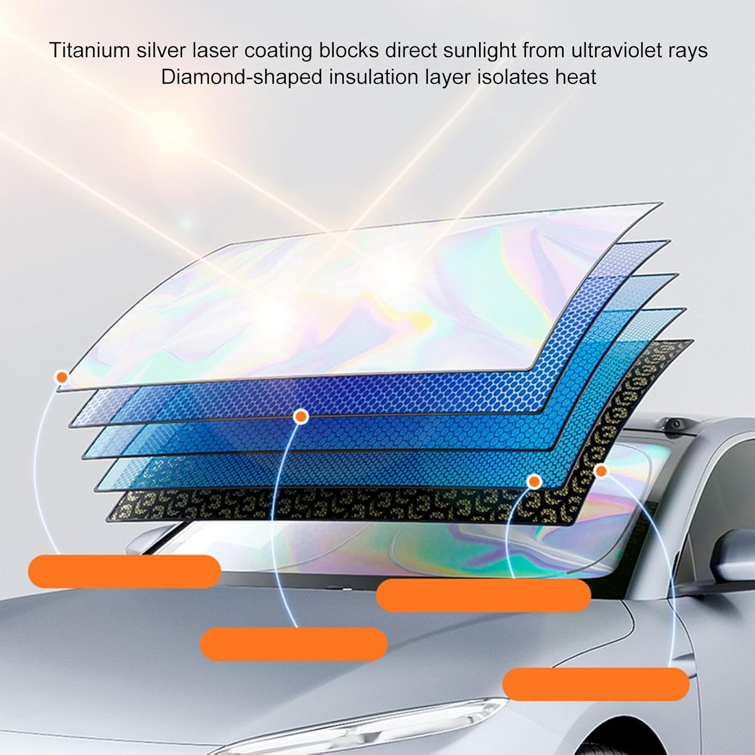 Car Sunshade, Car Windshield Sunshade, Windshield Sunshade for Cars - RV, Truck Car Accessories, Colorful Automotive Windshield Sunshade image number 1