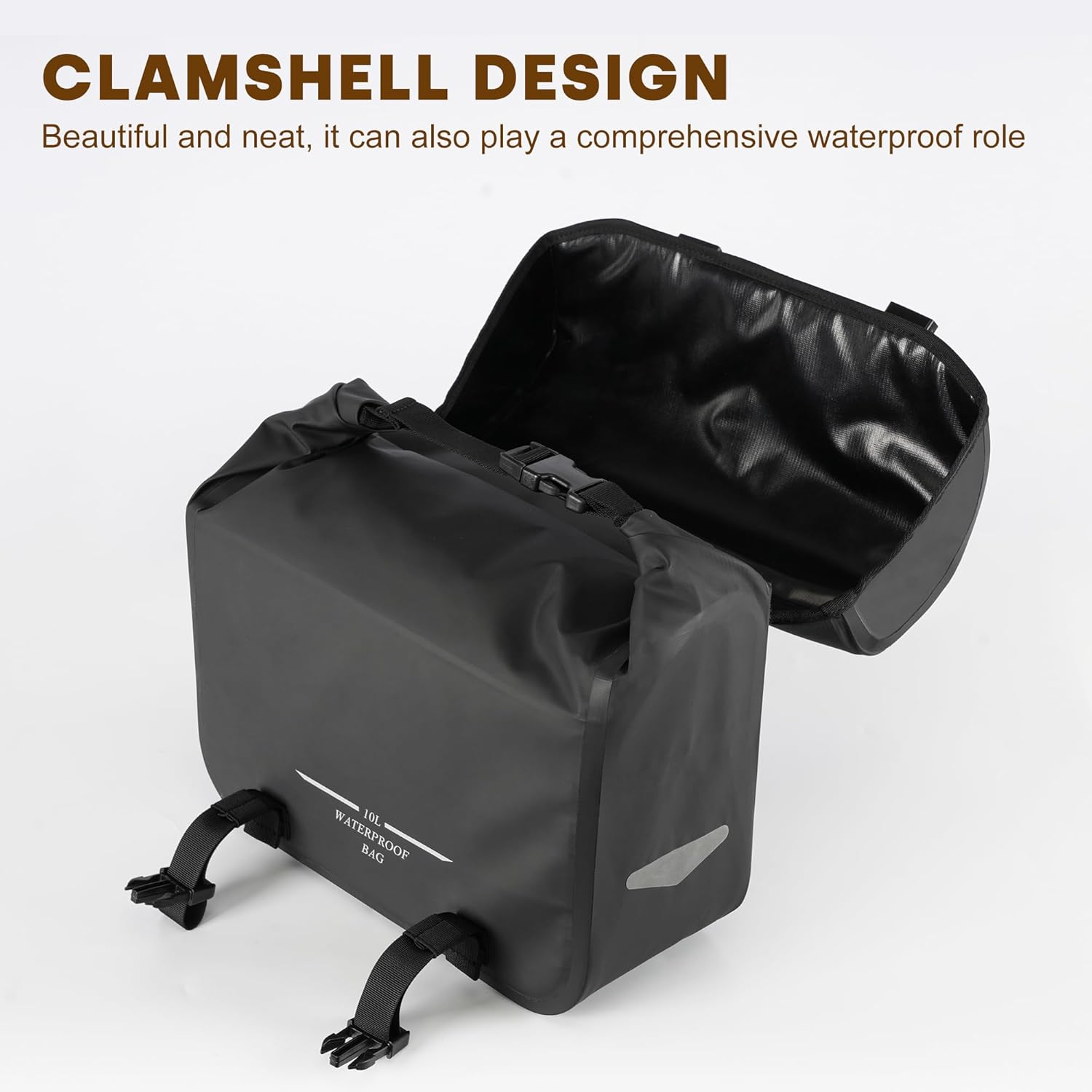 WILD HEART Motorcycle Saddlebags Waterproof Bag Retro Tail Bag 20L(10L*2) for Sportster Softtail Dyna Road King No Need for Rain Cover image number 3