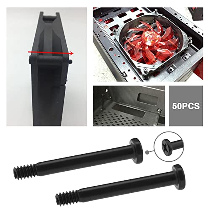 100 Pack Computer Case Fan Screws Kit PC Fan Screws Housing Radiator Screws Computer Chassis Fan Components 50PCS #6-32X30Mm & 50PCS M5X10Mm Black image number 3
