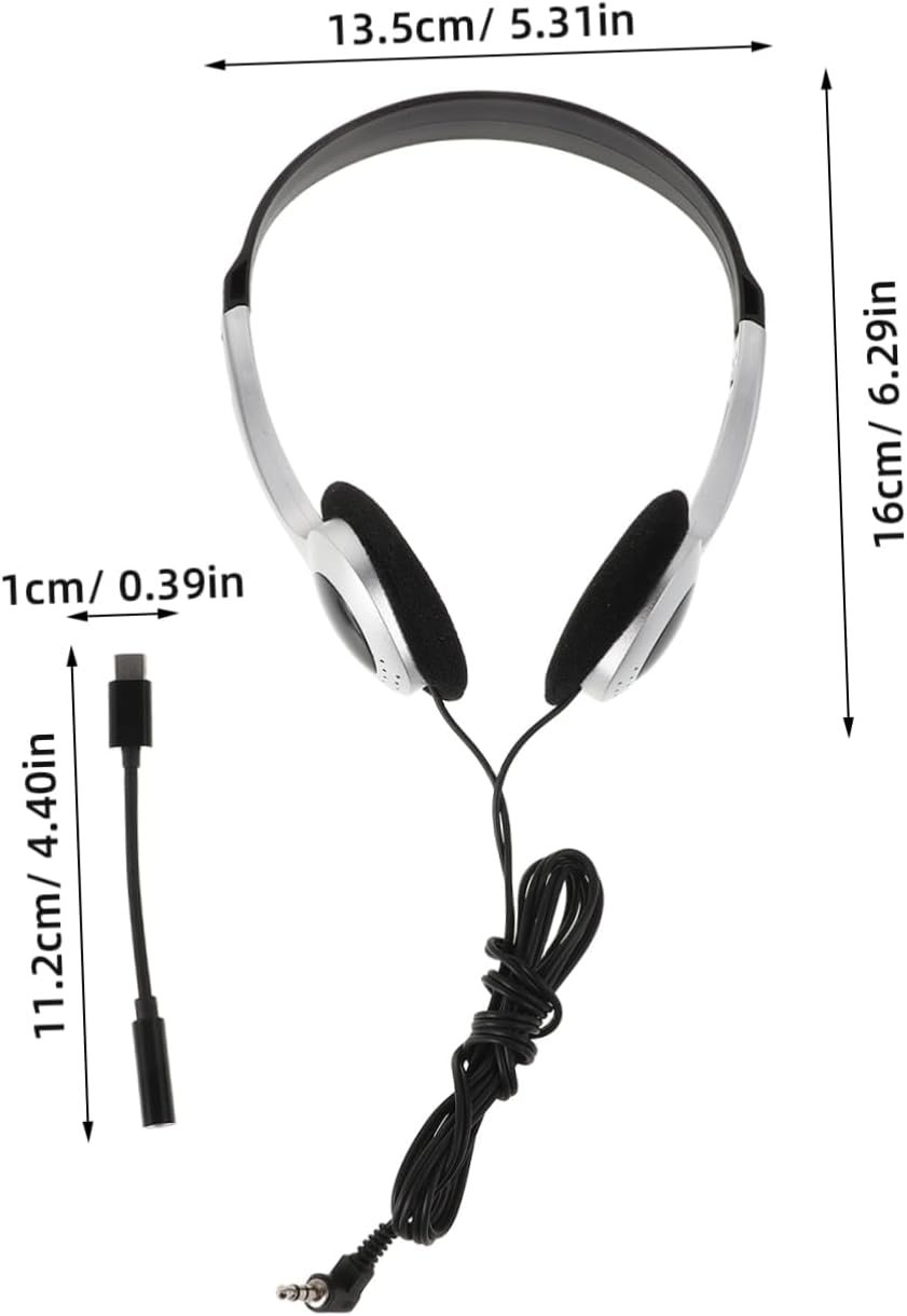 COLLBATH Vintage Ear Headphones for Students Wired Design with USB Adapter Comfortable and Durable for Music Gaming and School Supplies Retro Finish image number 1