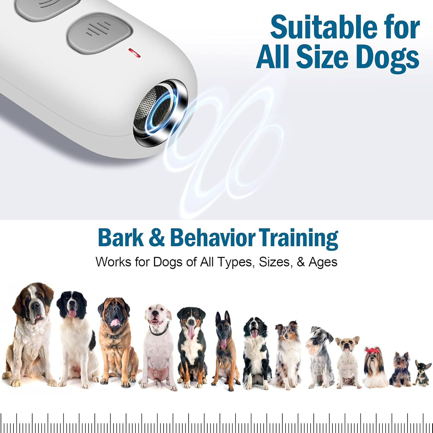 PATPET Dog Barking Control Device - Ultrasonic Dog Bark Deterrent, Handheld Dog Behavior Training Tool up to 30 Ft Effective Control Range Suitable Dogs Safe to Use Indoor & Outdoor image number 3