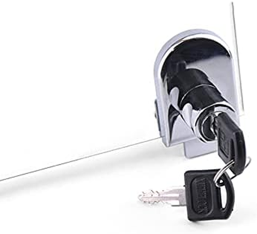 Glass Door Lock, Cabinet Cupboard Lock Double Door Security Lock with Keys for Home Hotel Bathroom Showcase (One for All Keys) image number 6