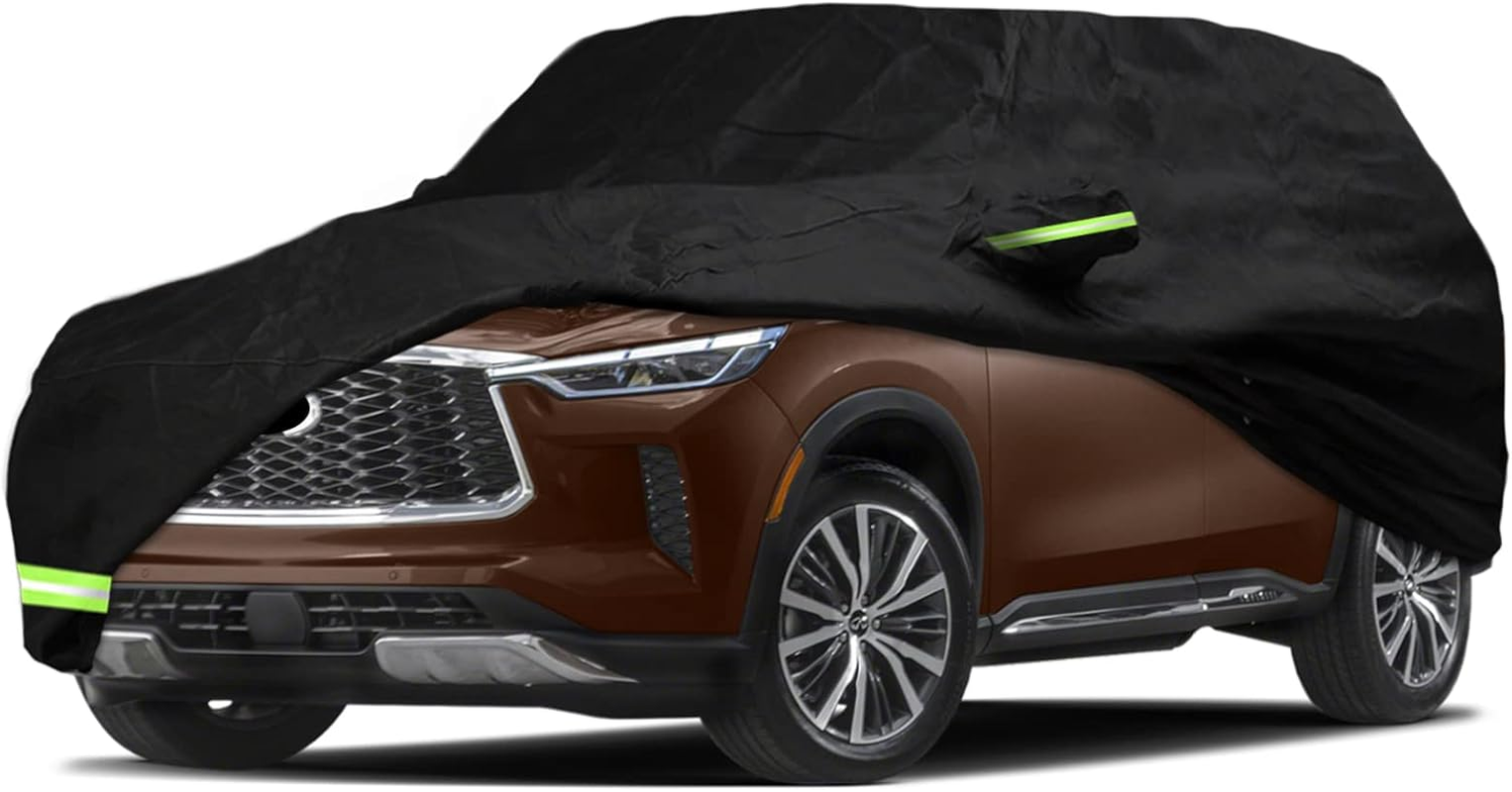 YIXIN Waterproof Car Cover for 2014-2022 Infiniti QX80 Car Cover Custom Fit 100% Waterproof Windproof Strap & Single Door Zipper Bands for Snow Rain Dust Hail Protection