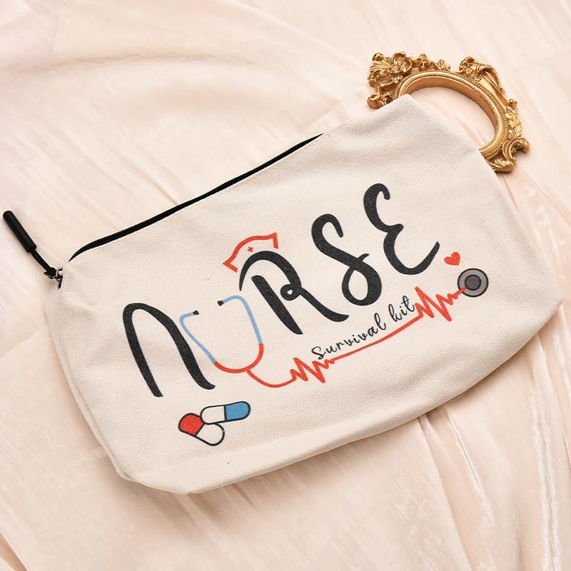 Nurse Makeup Bag Cosmetic Bags for Women RN Gifts for Nurses Graduation Retirement Appreciation Gifts for Women Nursing Assistant Student Nurses Accessories for Work - Nurse Survival Kit image number 2