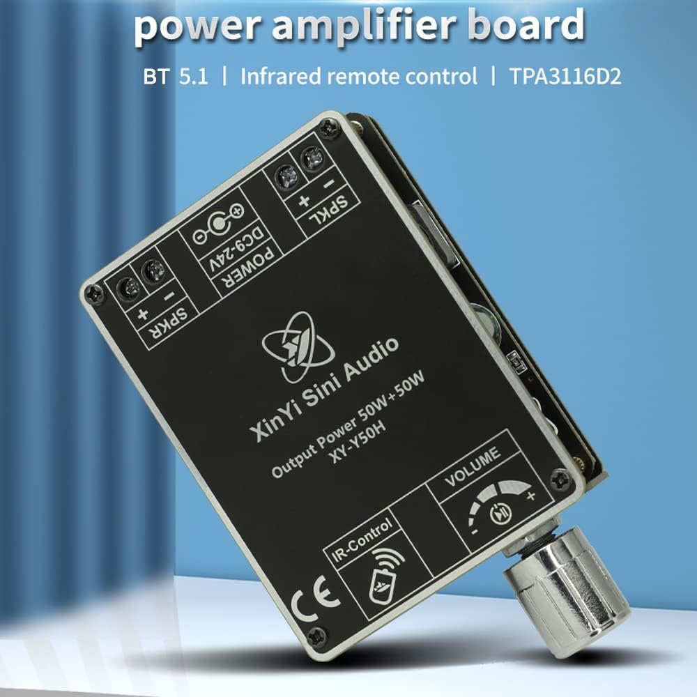 YUEKU 50W+50W BT 5.1 Wireless Audio Power Amplifier Portable Sound Amplifier Speaker Amp for Car and Home image number 3