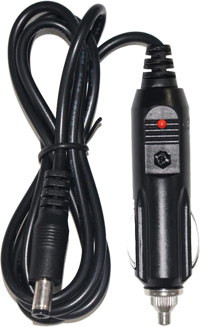12V 24V Auto Car Cigarette Lighter 15A Fuse Plug with LED to Light DC 5.5 X 2.1Mm Connector DVR Supply Charger Power Cable 4FT 20AWG Wire Extension for Vehicle Most Device image number 1