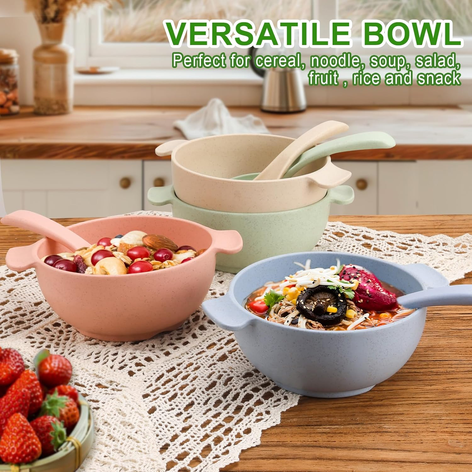 Shopwithgreen Wheat Straw Bowls Set Small Multicolor image number 4