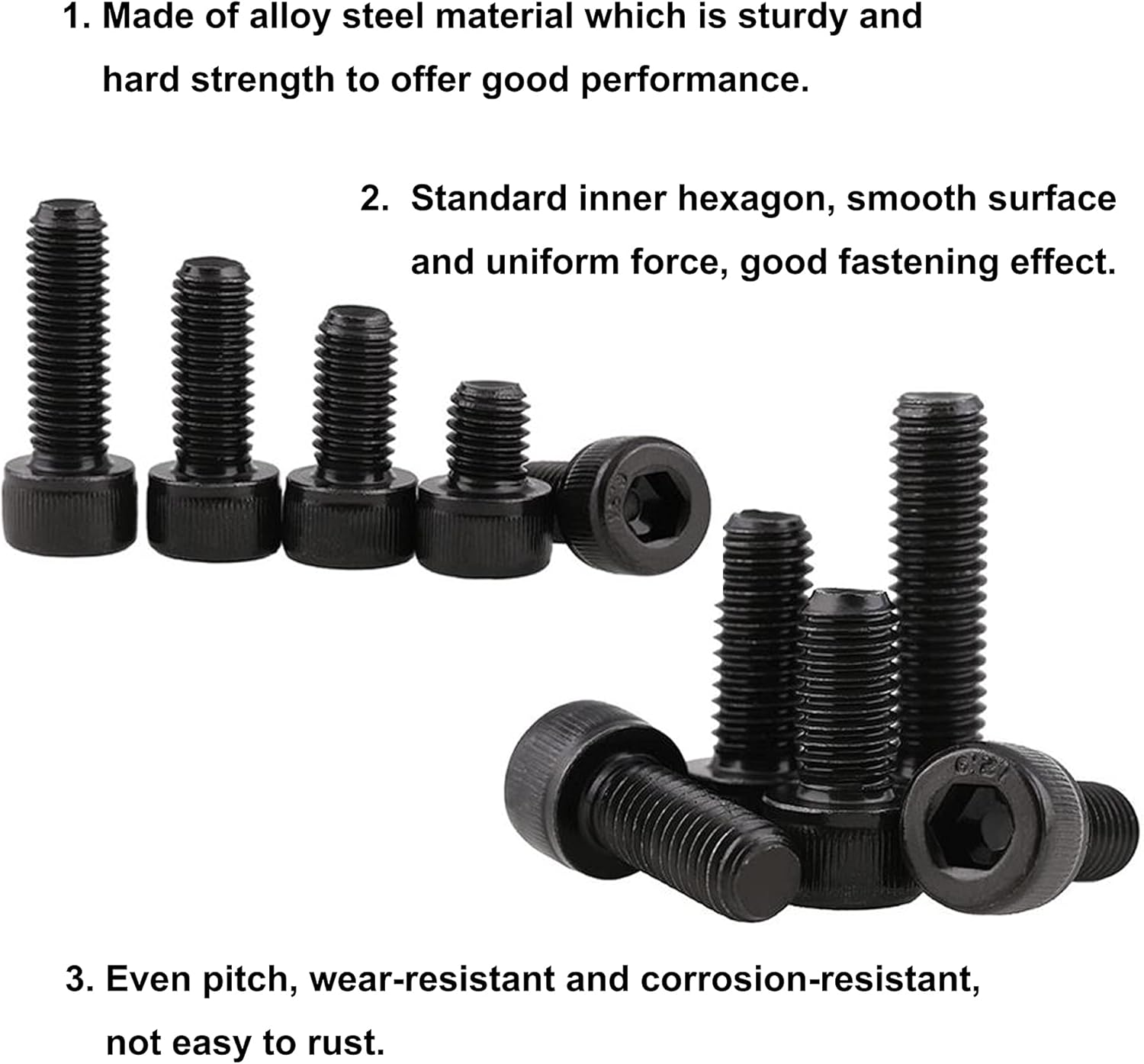 Cseao 1230Pcs Metric Screw Assortment, M2-M5 Alloy Steel Socket Cap Screws, Nuts, Bolts & Washers, DIY Projects, 3D Printing, Furniture Repair image number 4