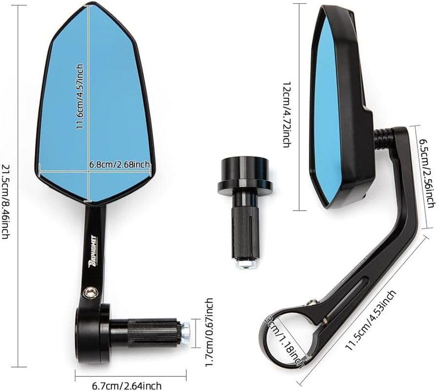 Motorcycle Mirror Motocross Part ATV Off-Road Motorbike Rearview Mirror Motorcycle Accessories Moto Mirrors (Blue) image number 2