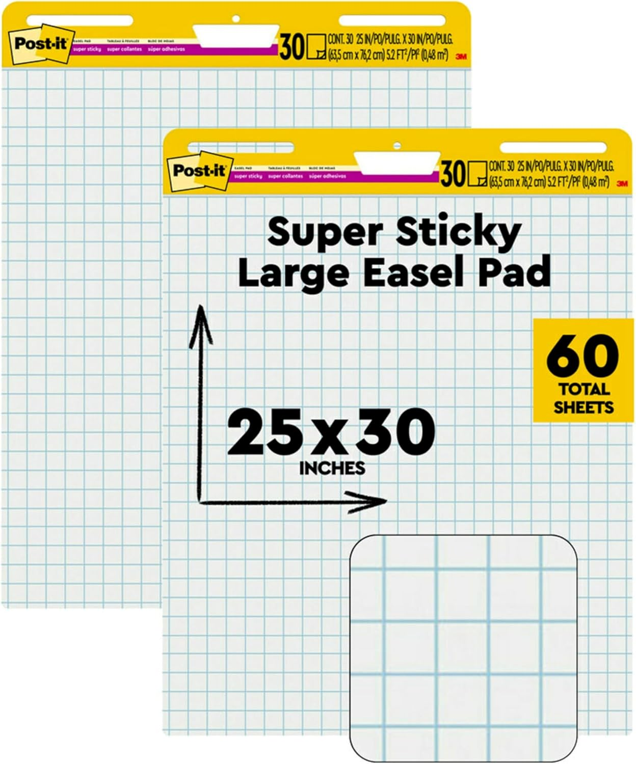 Post-It Super Sticky Easel Pad Grid 635Mm X 775Mm 560