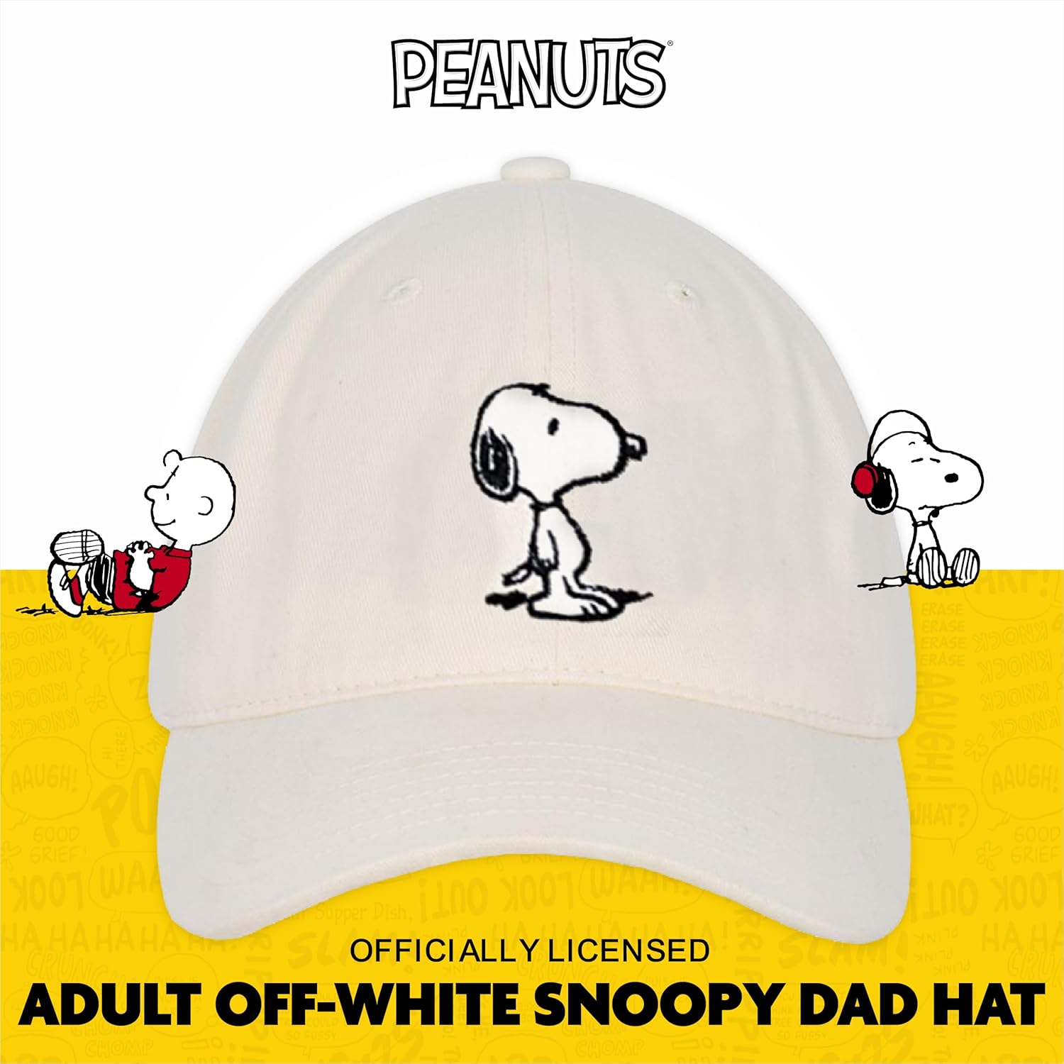 Concept One Peanuts Snoopy Dad Hat, Adult Baseball Cap with Curved Brim image number 3
