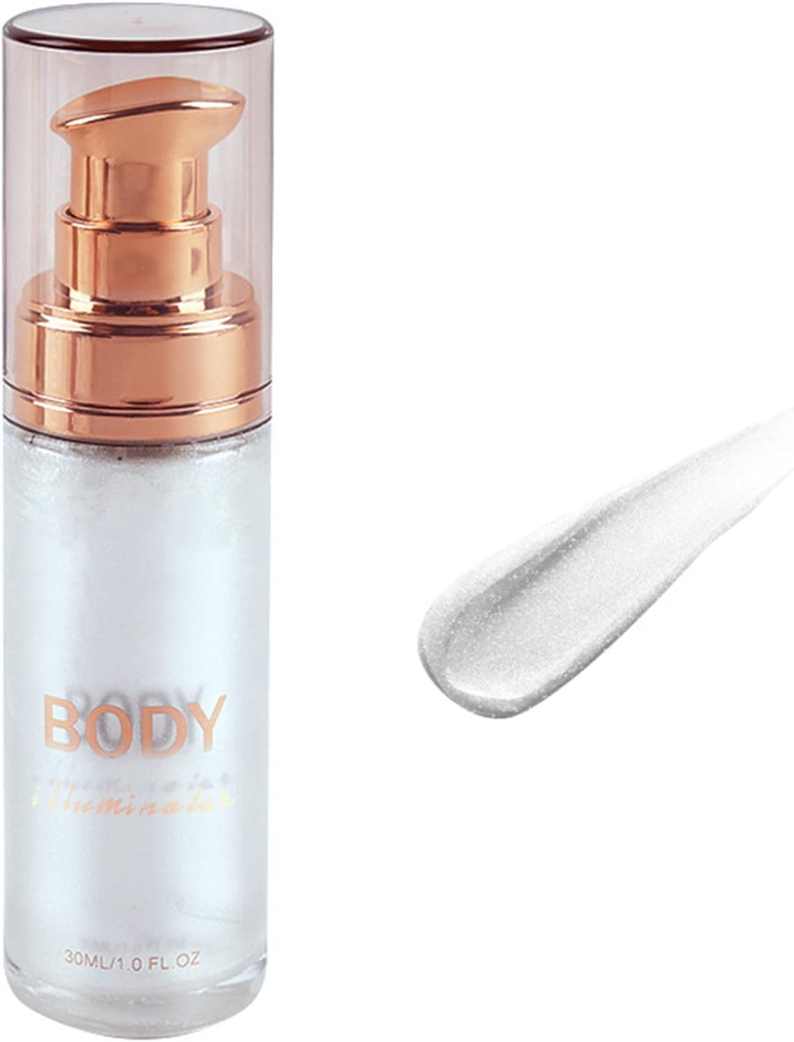 MAEPEOR Body Luminizer 6 Colors Waterproof Smooth Shimmer Face Glow Illuminator Non-Sticky Liquid Highlight (30 ML, 06 Rose Pink)
