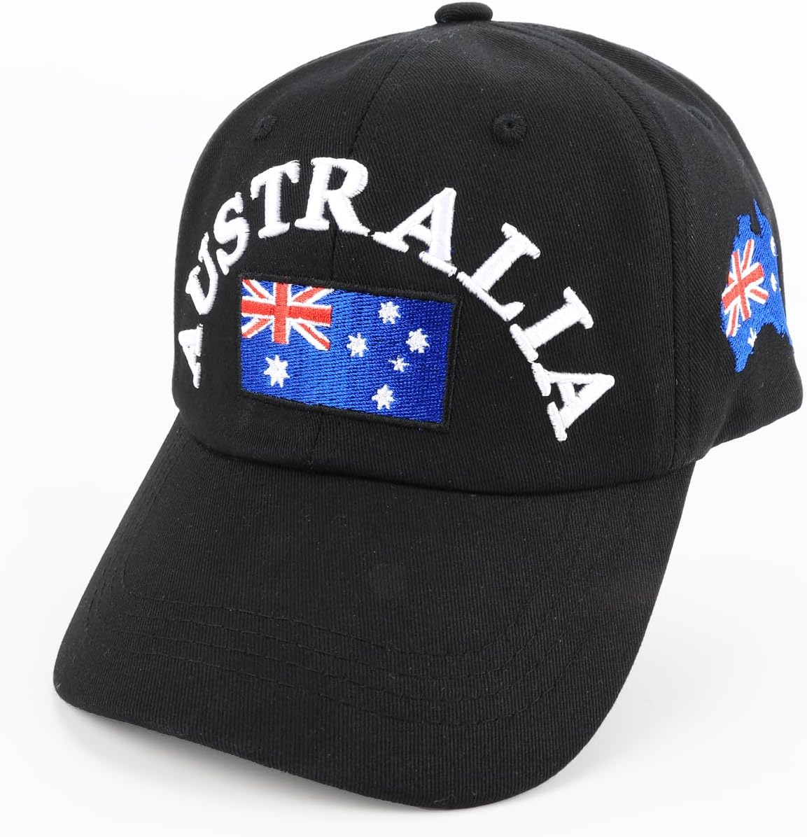 Fiohiros Australia Day Cap, Comfortable and Breathable Australia Day Hat, Summer Sun Hat, Outdoor Sports, Travel Hat, Perfect for Celebrating Australia Day Black