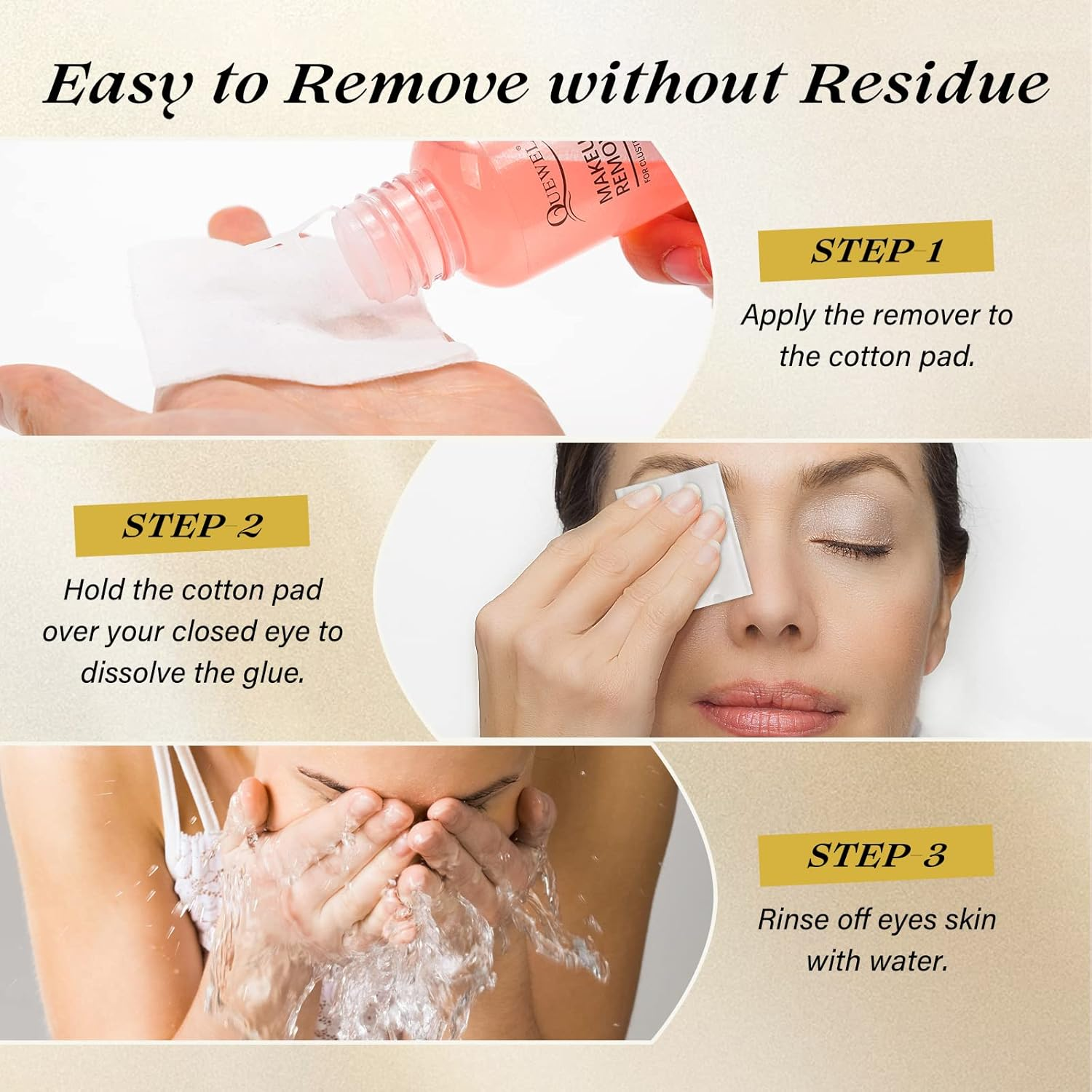 QUEWEL Cluster Lash Glue 10Ml Black Eyelash Clusters Glue Waterproof and Long-Lasting Super Strong Hold Individual Lash Bond for DIY Eyelash Extensions (10Ml) image number 3