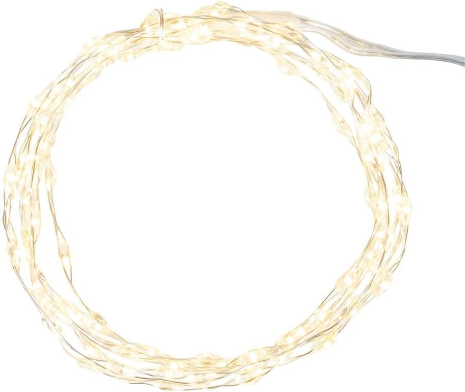 Ideen Mit Herz LED Wire String Lights for Hanging | 135 Cm Long | 50 Leds in Warm White | Hanging with Suction Cup or Eyelet | Battery Operated | Includes Timer Function | for DIY Window Decorations