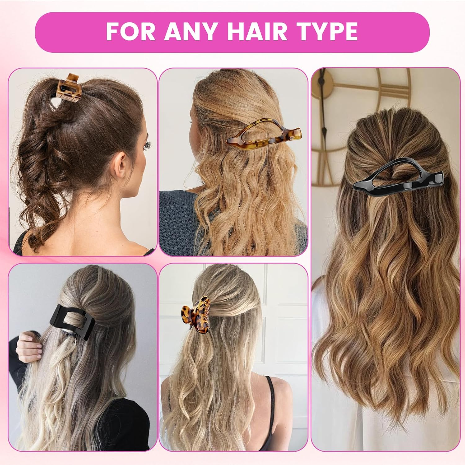 FOLAI 12 Pcs Matte Plastic Claw Claws Set Strong Hold for Daily Styling image number 1