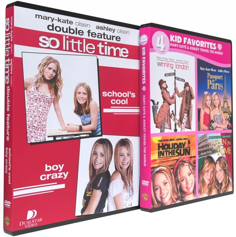 Mary Kate and Ashley Olsen 4 Original Movies + 12 Episodes of so Little Time DVD Collection: School'S Cool / Boy Crazy / Winning London / Passport to Paris / Holiday in the Sun / When in Rome