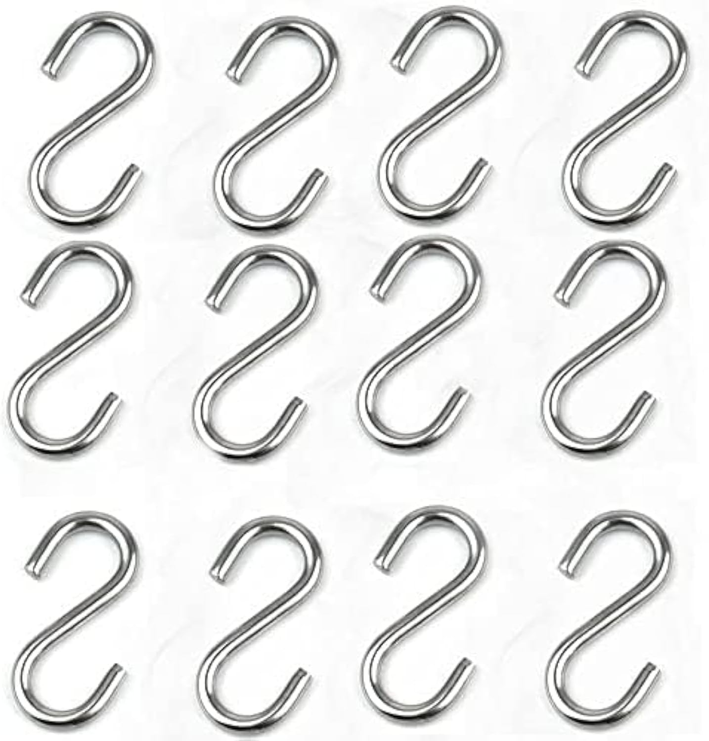 S Hooks 316 Stainless Steel Marine Grade Heavy Duty S Shaped Hooks Metal Hooks for Hanging Hammock Stand Swing Plants Utility Hooks 30Mm Long 3Mm Thickness,12Pieces image number 5