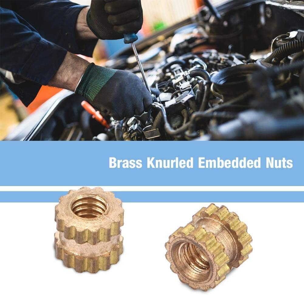 Cylinder Knurled Threaded, 100Pcs Lightweight Insert Embedment Nut, Heat-Resistant M2 For(M2*4 * 3.5 (100Pcs)) image number 1