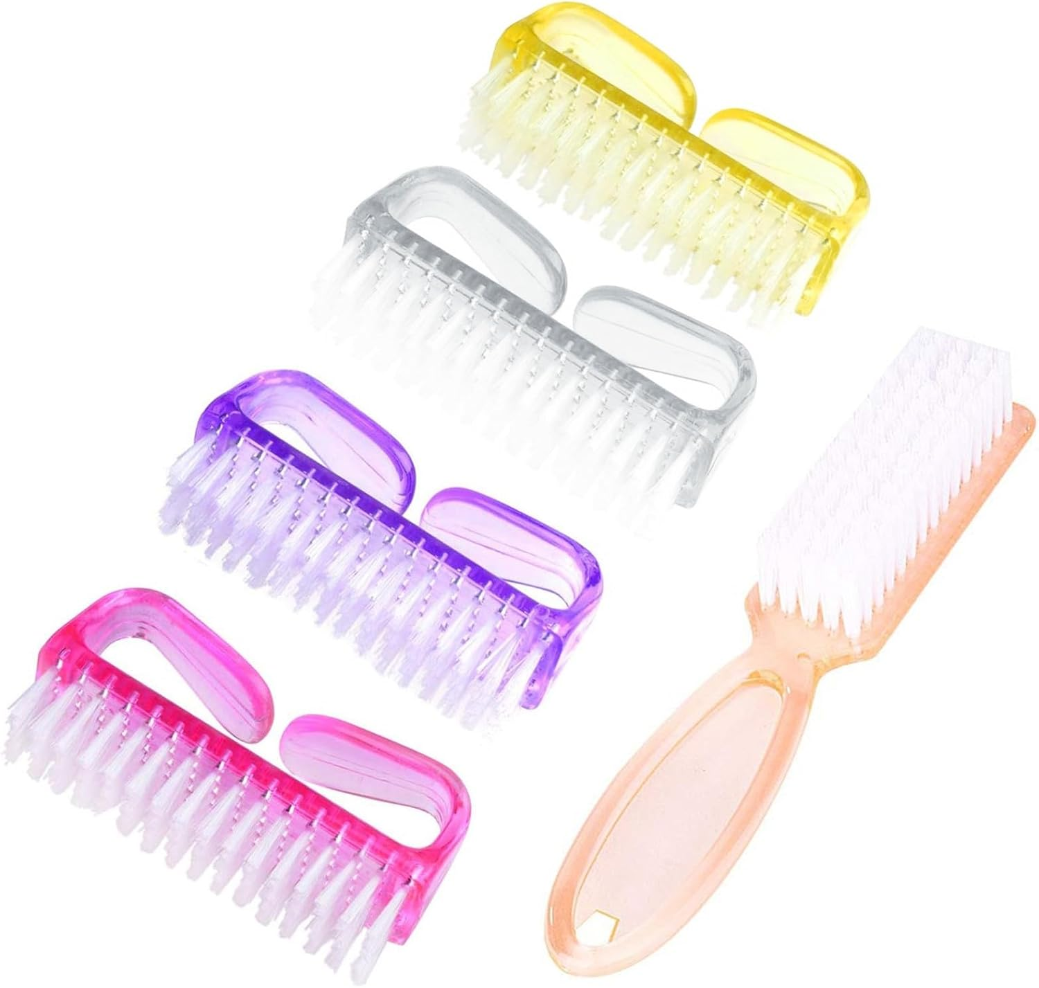 Handle Grip Nail Brush, Hand Fingernail Scrub Cleaning Brushes for Toes and Nails Cleaner, Pedicure Scrubbing Tool Kit for Men and Women 5 Pack (Multicolor)