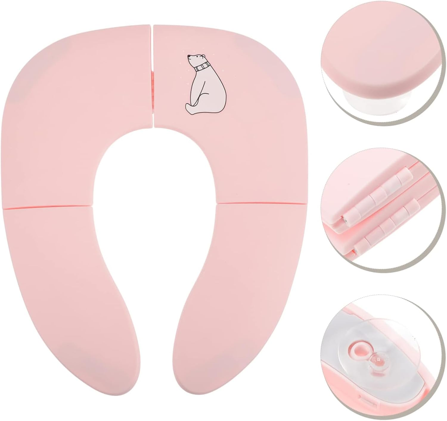 Folding Potty Seat for Toddler, Portable Toilet Seat Cover, Toilet Potty Training Seat Covers for Baby, Toddlers and Kids (Pink) image number 6