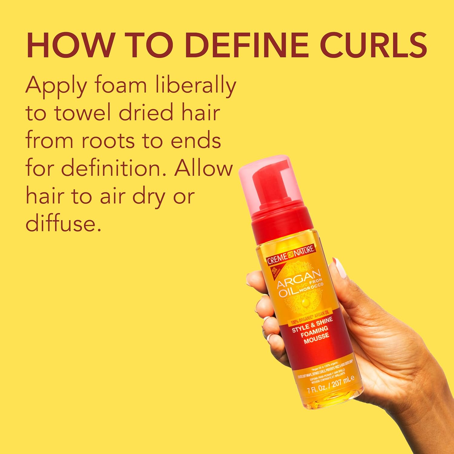 Creme of Nature Argan Oil Style and Shine Foaming Mousse, 7 Ounce image number 3