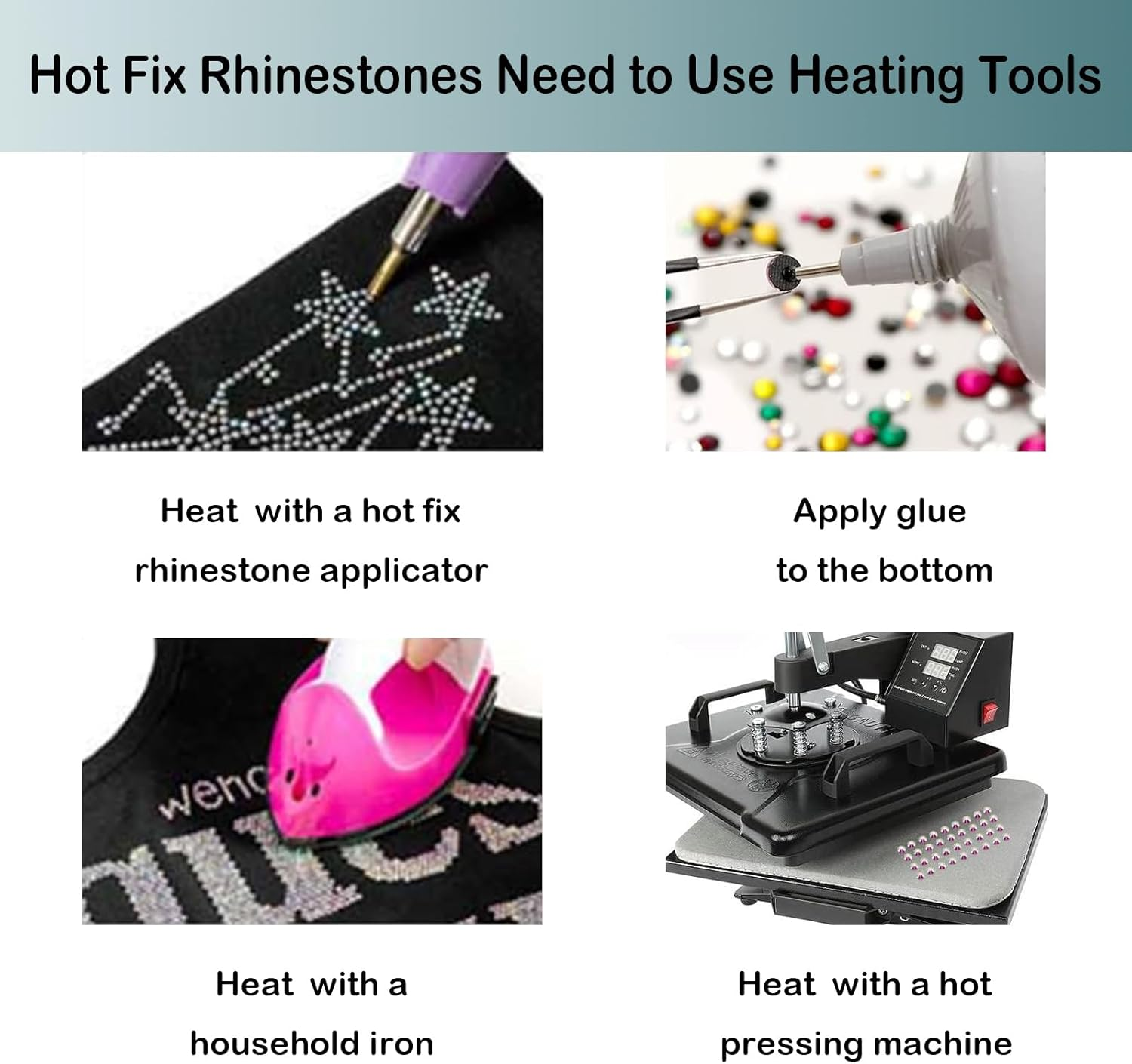 1440 Pack Hotfix Rhinestones, Careuoklab Flatback round Gems Glass Stones Crystal Rhinestones for Crafts Clothing Dance Costumes Shoes Bag Decoration (Red, SS20) image number 3