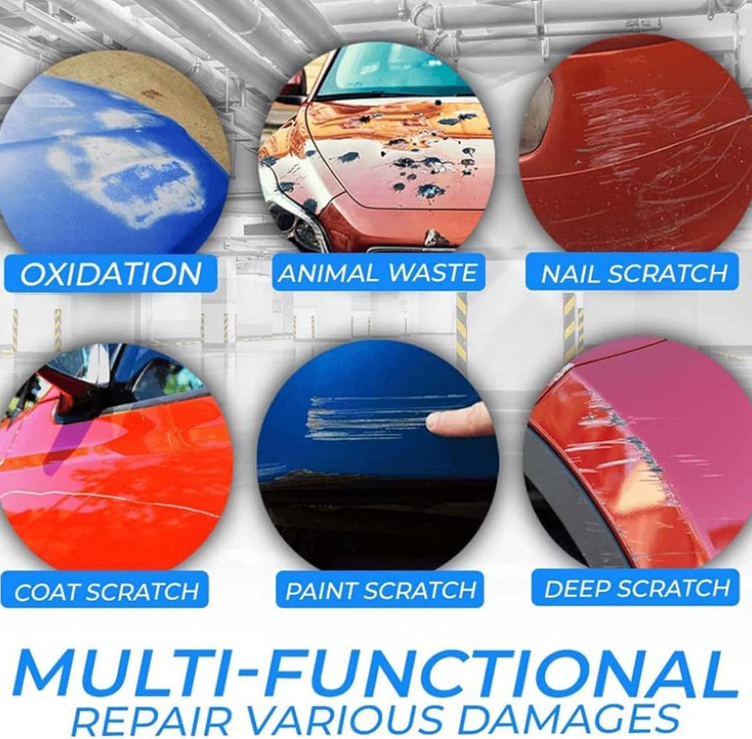 Car Scratch Remover Blue, Car Paint Repair, 100Ml Blue Car Scratch Remover for Repairing Light to Moderate Scratches, Quick Fix Paint for Vehicles with Minor Scratches Metal