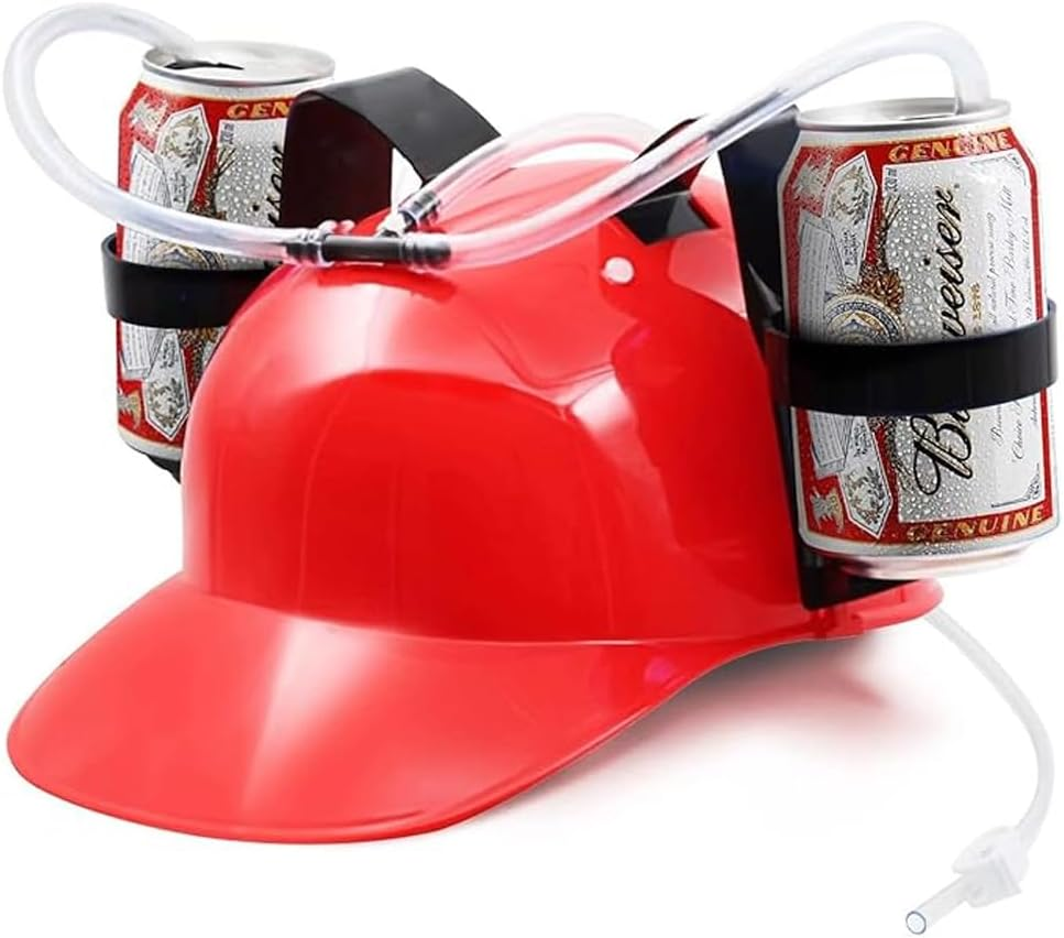 AIMALL Creative Summer Lazy Drink Hat - Adjustable Beverage Drinking Cap, Fun for Parties and Games, Fits Standard Beverage Cans, 11X6.88 Inches
