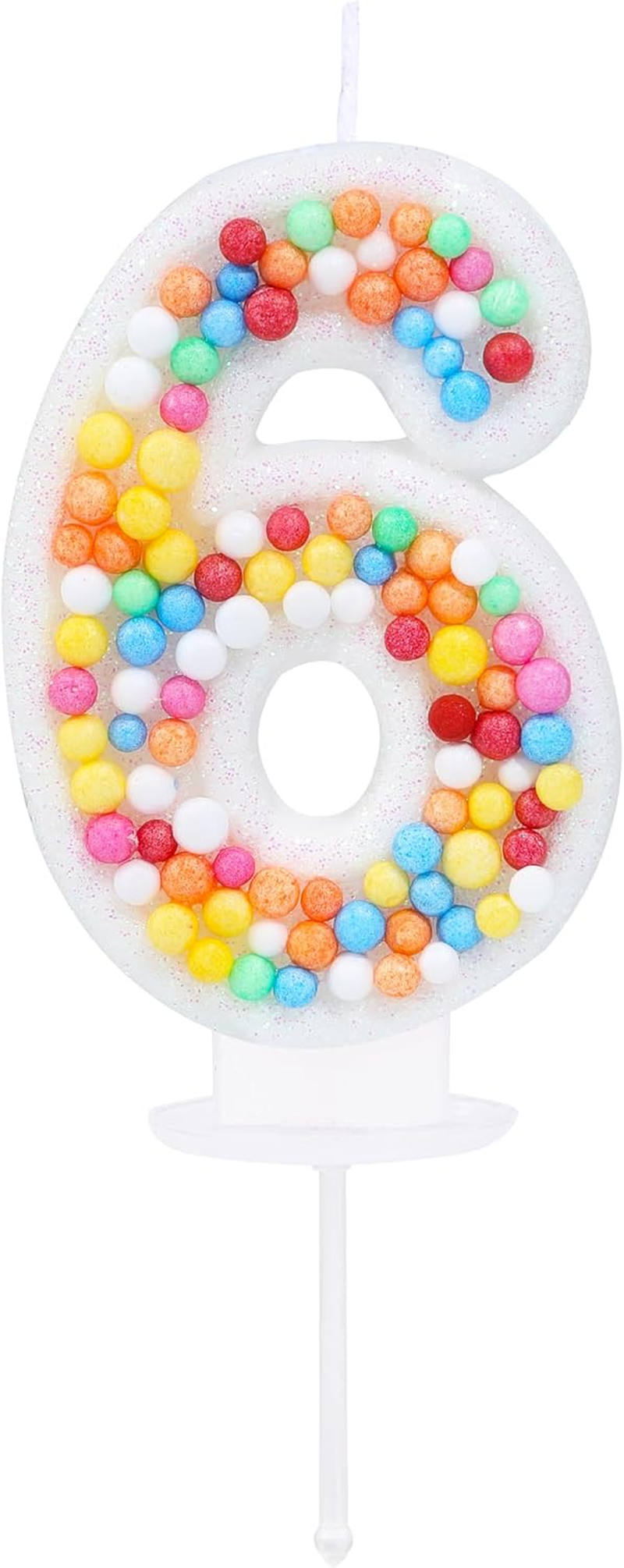 Kinsynko 6 Birthday Candle Colorful Number 6 Candle for Birthday Cake Girl Princess Women 6Th Birthday Wedding Anniversary Rainbow Party Cake Decoration image number 5
