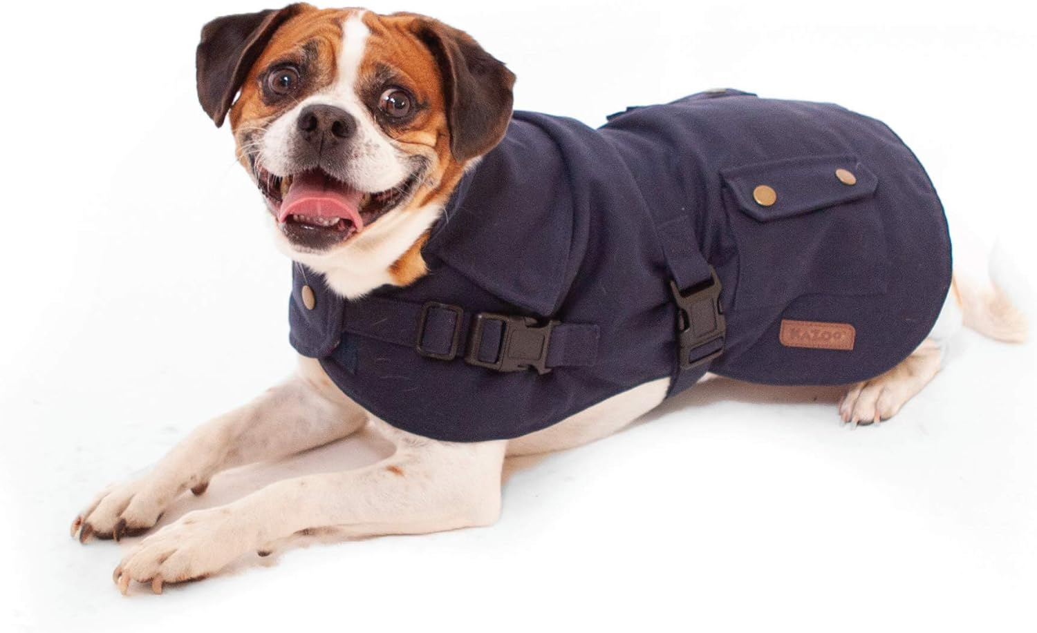 Kazoo Aussie Oilskin Coat for Dogs, Navy, XXS image number 1