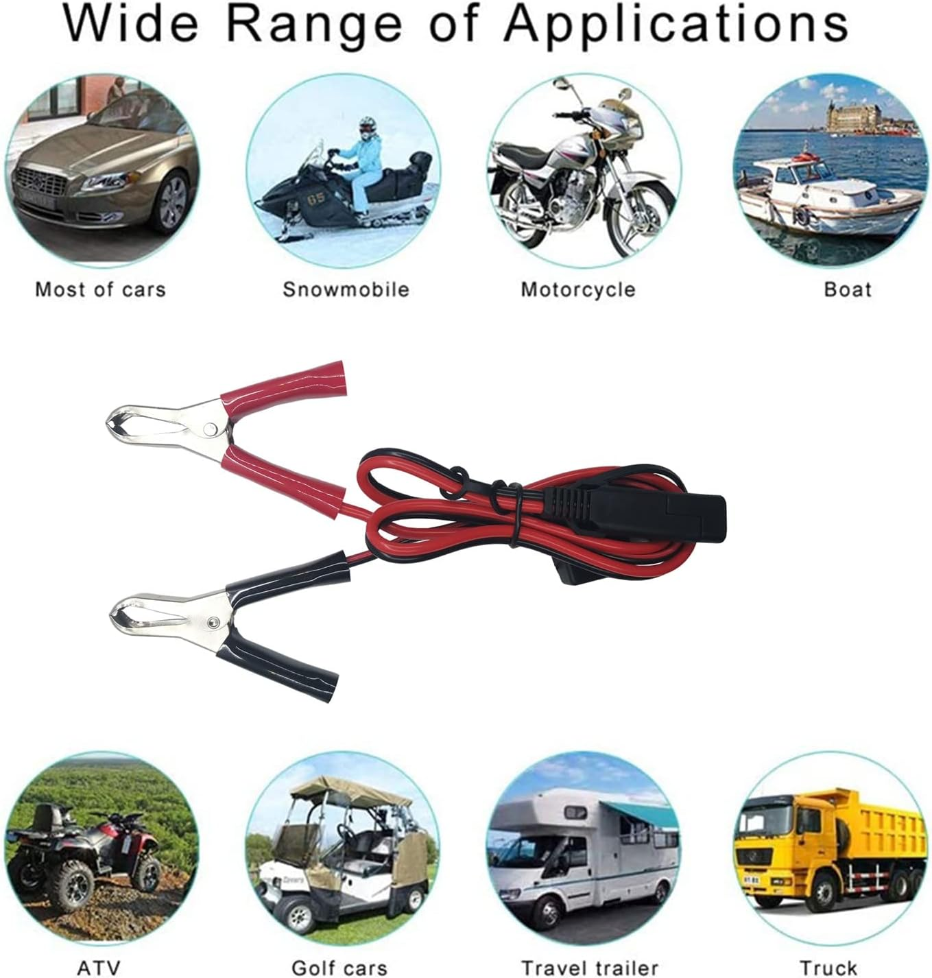 SAE to Aligater Clips Trickle Charger Extension Cable 10Ft image number 2