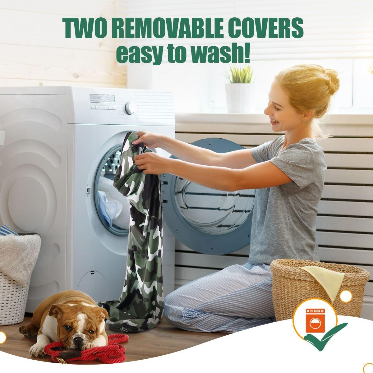 Pet Scene Electric Pet Heat Pad Heated Mat 75X45Cm Pet Heating Blanket Dog Cat Bed Thermal Protection Timer L Size with 2 Cloth Covers image number 1