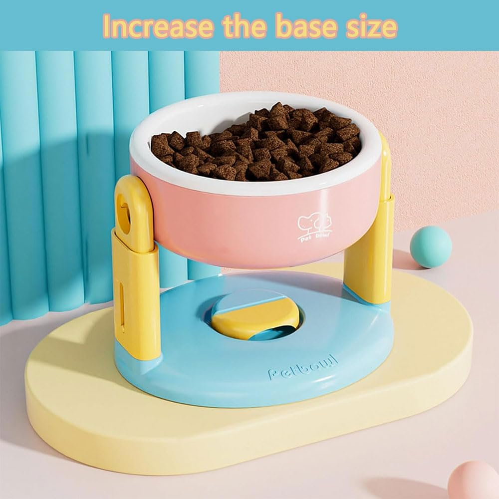 Elevated Cat Bowl &ndash; Adjustable Tilted Pet Feeder with Suction Base, Anti-Vomiting Design for Neck Protection, Raised Food & Water Bowl for Cats and Small Dogs image number 5