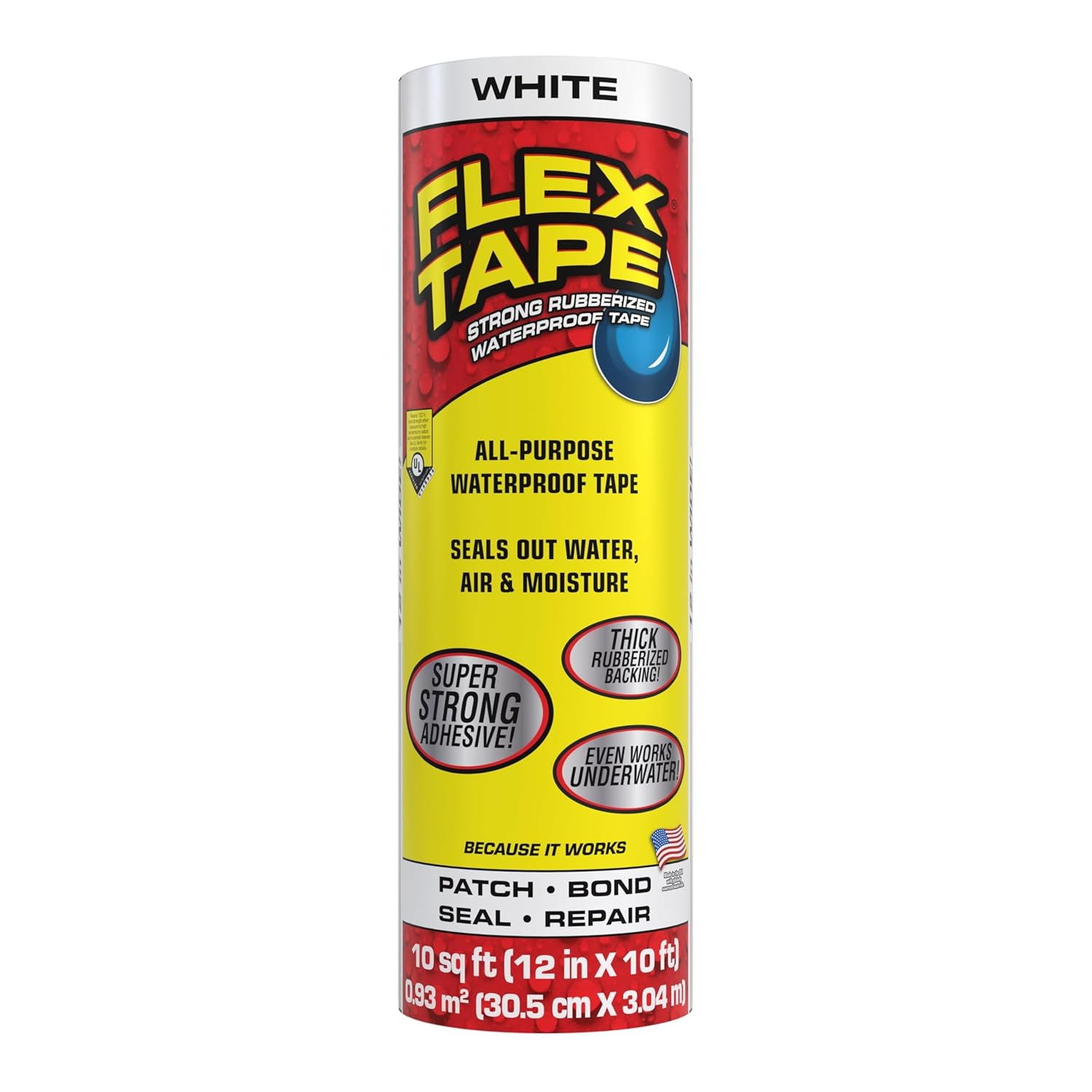 Flex Tape, 12 in X 10 Ft, White, Original Thick Flexible Rubberized Waterproof Tape - Seal and Patch Leaks, Works Underwater, Indoor Outdoor Projects - Home RV Roof Plumbing and Pool Repairs image number 5
