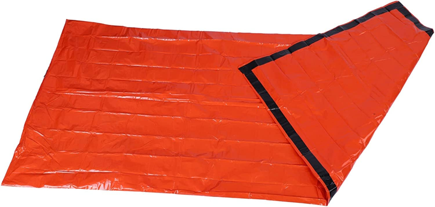 Emergency Sleeping Bag Waterproof Lightweight Thermal Bivy Sack Blanket Extra Thick Shelter Sack Cover Survival Kit Portable Reflective Reusable PE Tent for Camping Hiking Outdoor Orange image number 4