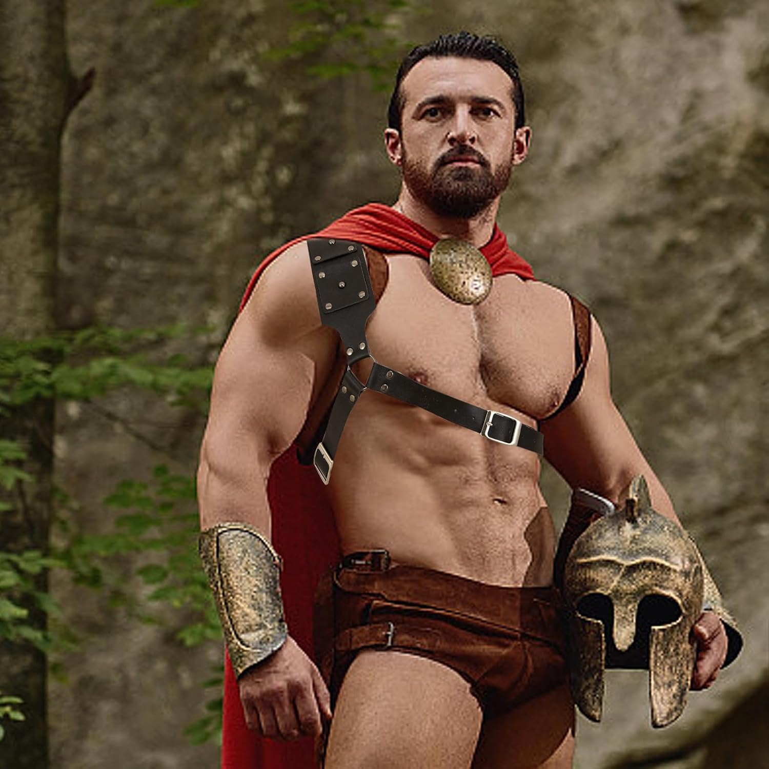 HDBHBH Medieval Sword Back Holster - Leather Shoulder Sheath for Viking Cosplay, Adjustable Sword Belt Frog Holder, Renaissance & Warrior Costume Accessory image number 5