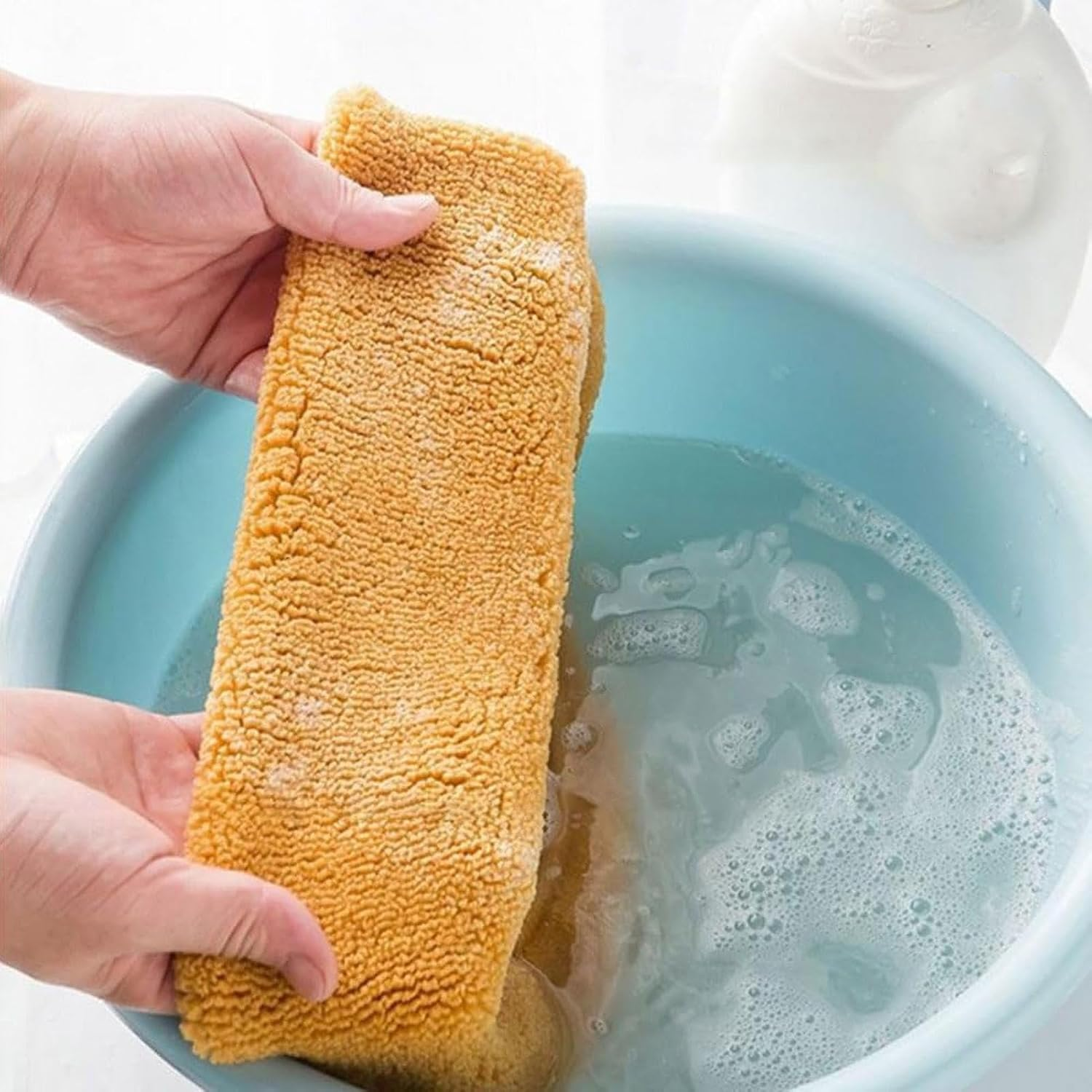 Toilet Seat Covers for Warmth | Bathroom Soft Thicker Warmer with Lifter,Stretchable Washable Fabric, Easy Installation Soft Warmer Cushion for Use Pochy - Green Toilet Seat With Handle image number 3