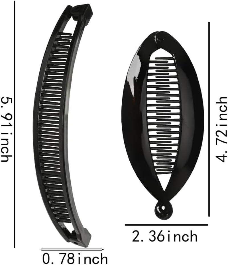 YALLNASL Banana Hair Clips for Thick Curly Hair Accessories Banana Clip Fishtail Hair Clips Combs for Girls Hair Clincher Comb Banana Clips Hair No Slip Fish Hair Barrettes 4 Pcs image number 5