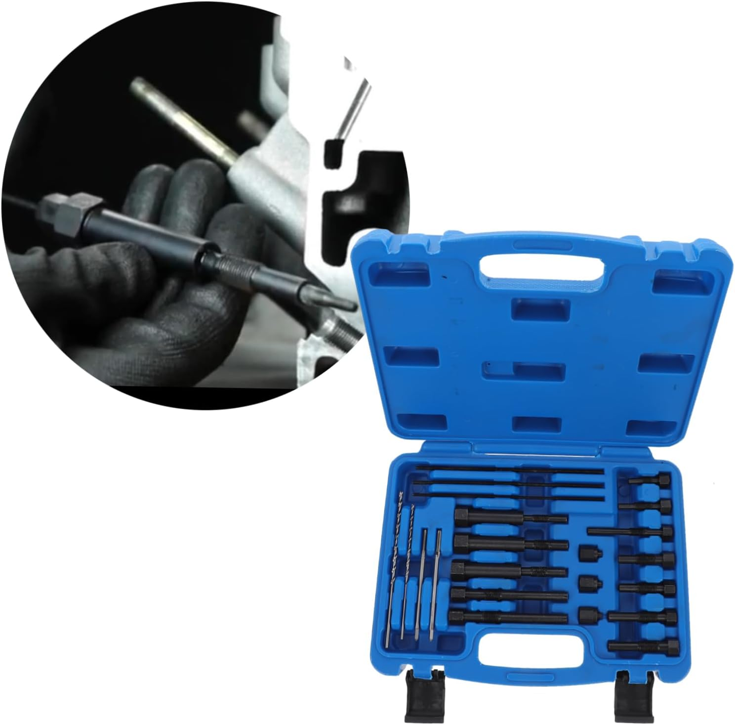 ULTECHNOVO Damaged Glow Plug Extractor and Thread Repair Kit Automotive Glow Plug Removal Tool for Broken Extraction and Car Maintenance Equipment image number 1