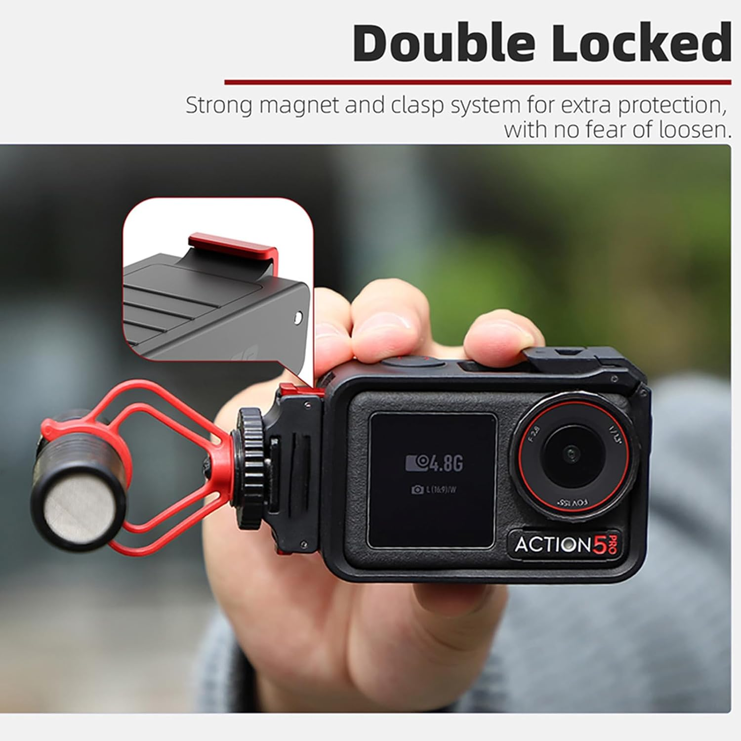 YUULNMOP Magnetic Cold Shoe Adapter for DJI Osmo Action 5 Pro, Quick Release Expansion Adapter Kit for Action 5 Pro/Action 4/Action 3 image number 6